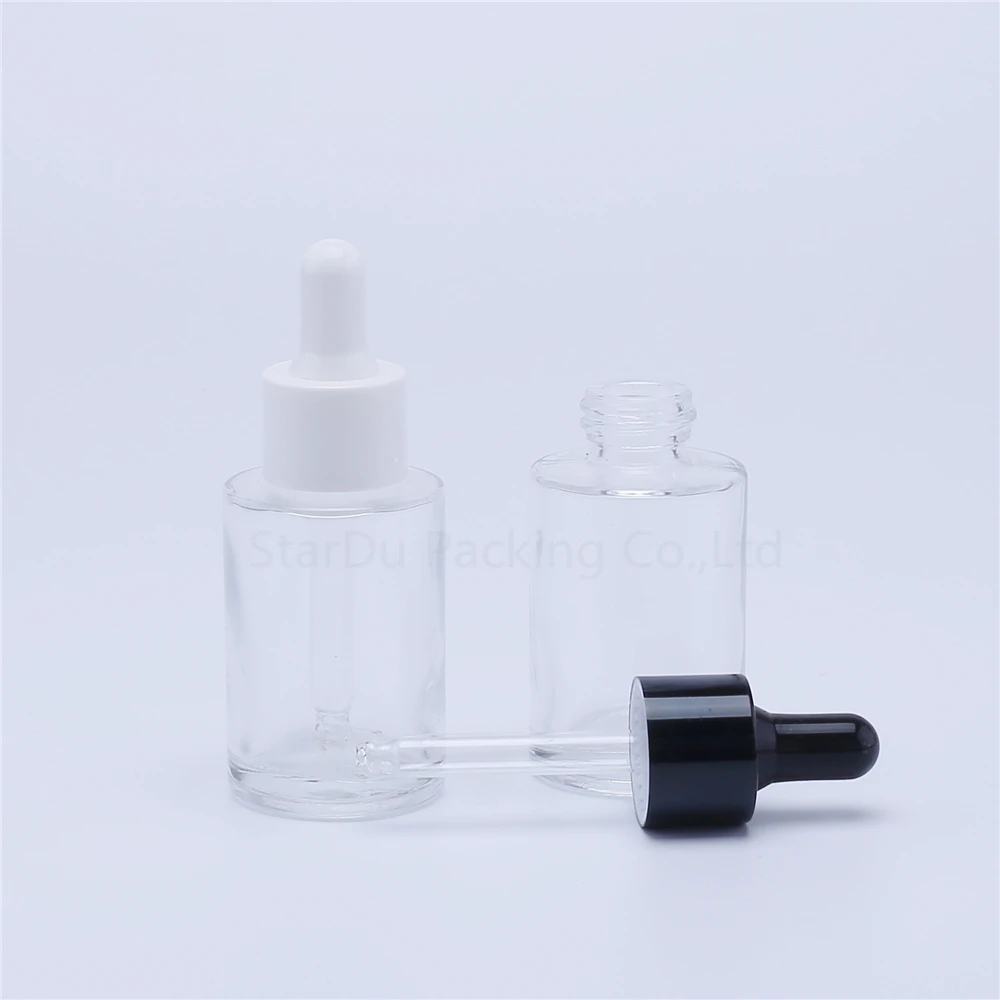 30ml Transparent Glass Bottle With Dropper For Essential Oil Bottles , 30cc Empty Perfume Bottles 200pcs