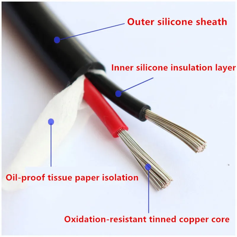 Silicone sheath cable wire 2-8 core high and low temperature resistant 22-11awg tinned copper core soft corrosion resistant wire