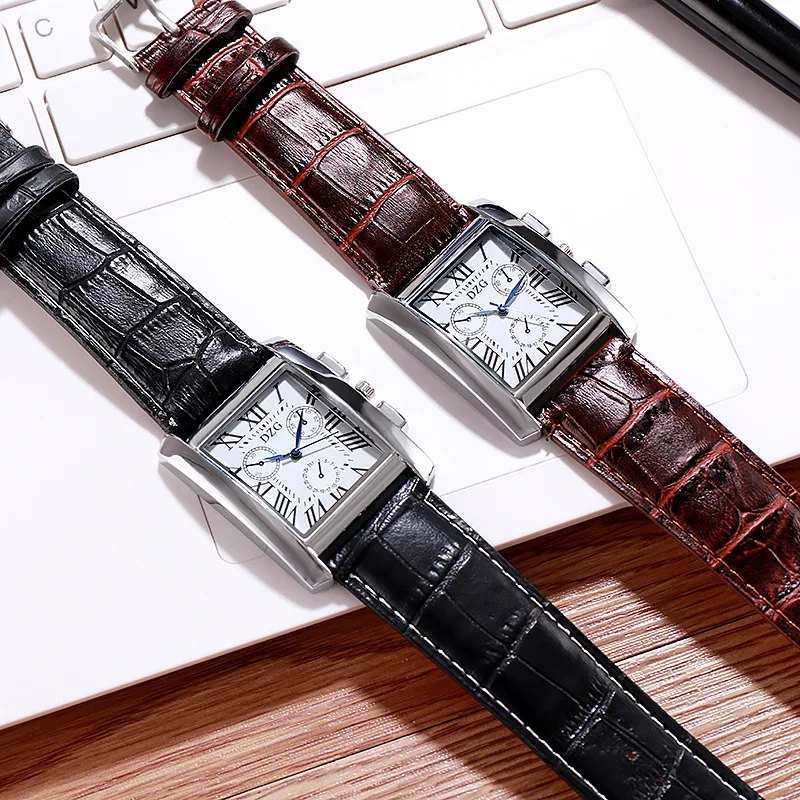 Big Square Men Watch Business Waterproof Quartz Leather Wrist Watch Men Clock Male Relogio Masculino hodinky erkek kol saati