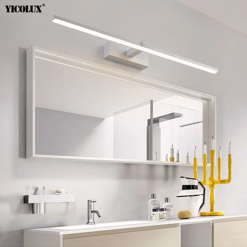 Led Bathroom Mirror Light Wall Lamps White Black LED Flat Lamp Modern Indoor Wall Lamp Bathroom Light Make Up Mirror