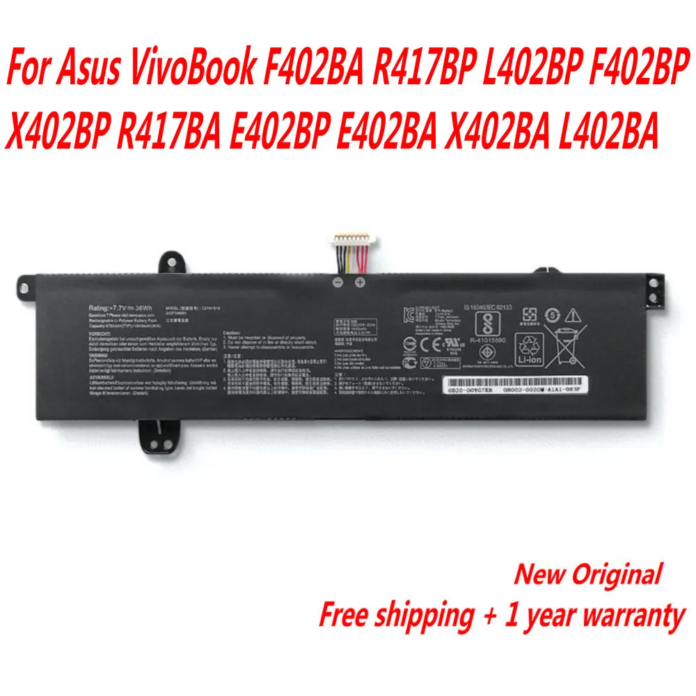 

NEW C21N1618 Laptop Battery For Asus VivoBook F402BA R417BP L402BP F402BP X402BP R417BA E402BP E402BA X402BA L402BA