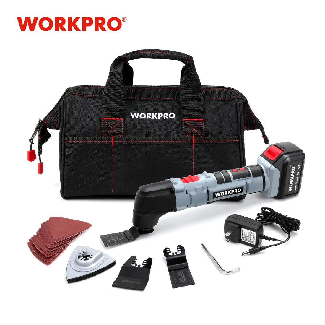 Wtyczka WORKPRO 18V UE elektryczny trymer piła wieloelektryczne narzędzie do oscylator litowo-jonowego do domu DIY narzędzia do renowacji