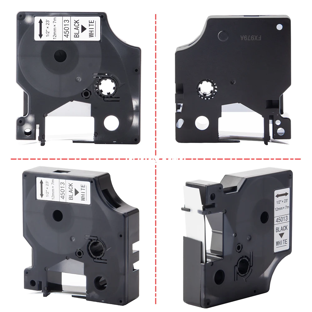 Cinta de etiquetas Compatible con Dymo D1, 45013, 45013, 45010, 45018, 40913, 43613, 6/9/12mm, para impresora Dymo LabelManager 160, 280, 210D, 10PK,