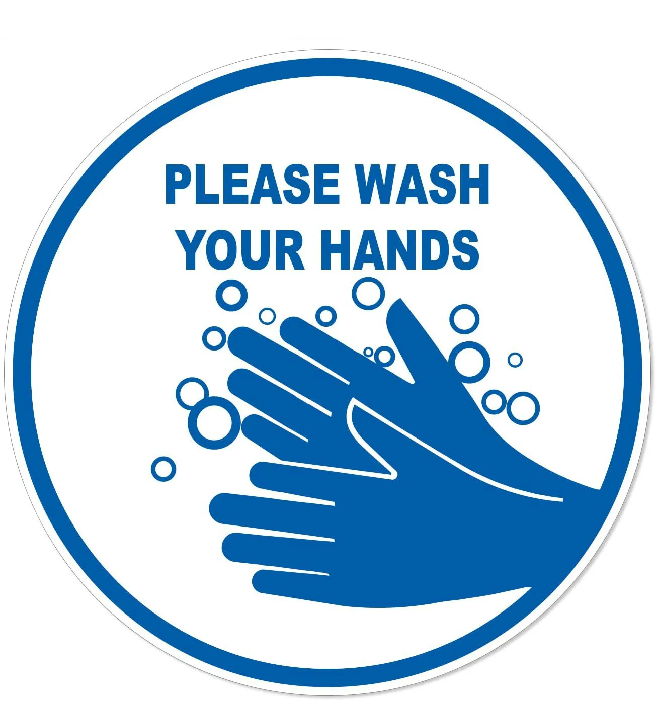 Please wash your hands logo sticker self adhesive peel stick waterproof warning Vinyl Sticker