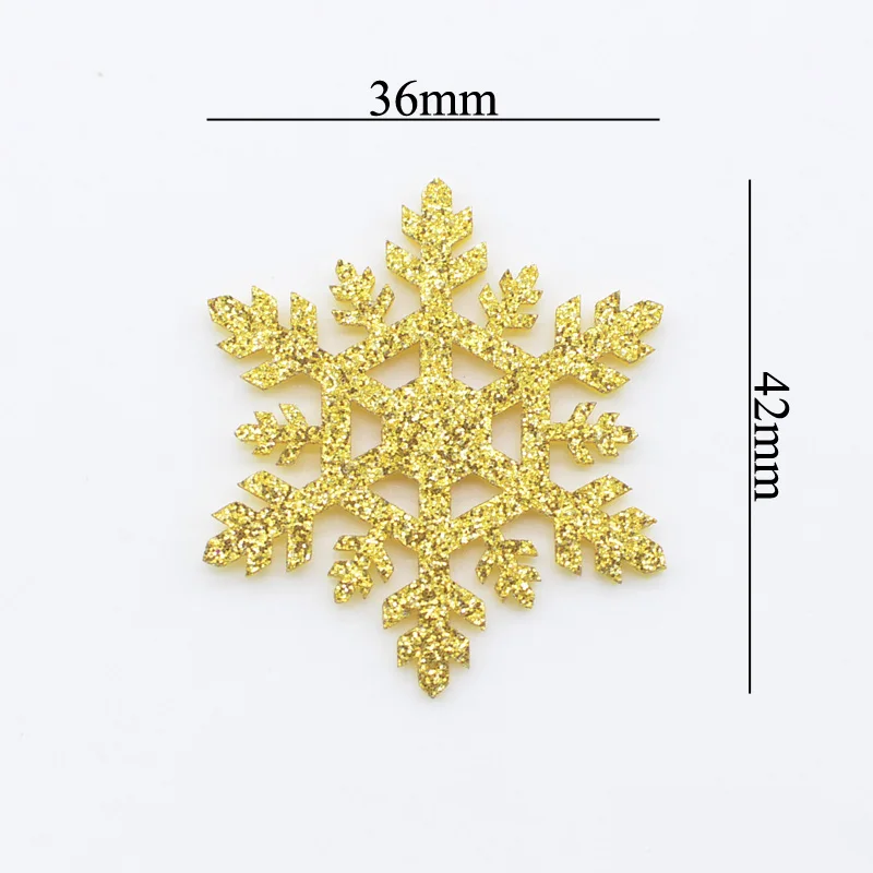 20Pcs/lot Glitter Snowflake Padded Appliques for DIY Christmas Tree Hat Glass Windows Walls Stick-on Supplies Decor Patches H73