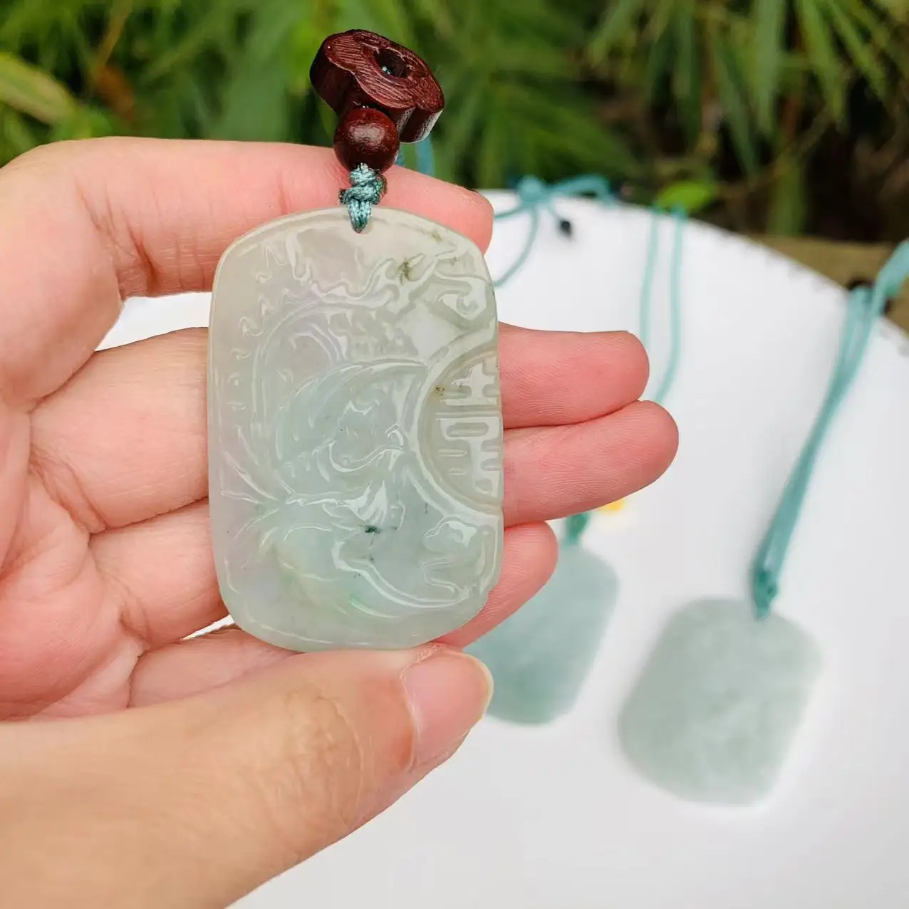 Natural Myanmar JADE Jadeite carved Pendant Necklace high-end gift Round Donut Pendant Necklaces