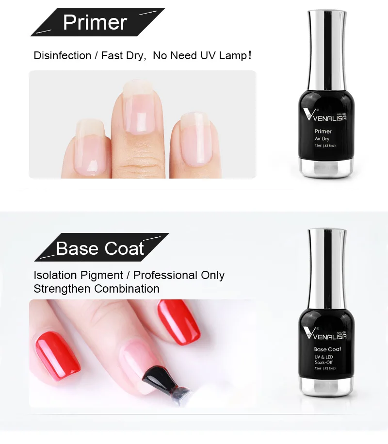 Venalisa 12 ml TPO FREE Diamond Top Coat Supply Nail Art Emaille Gel Nagellack Shining Glitter Pailletten Starry Platinum Paint Gel – Detail 2