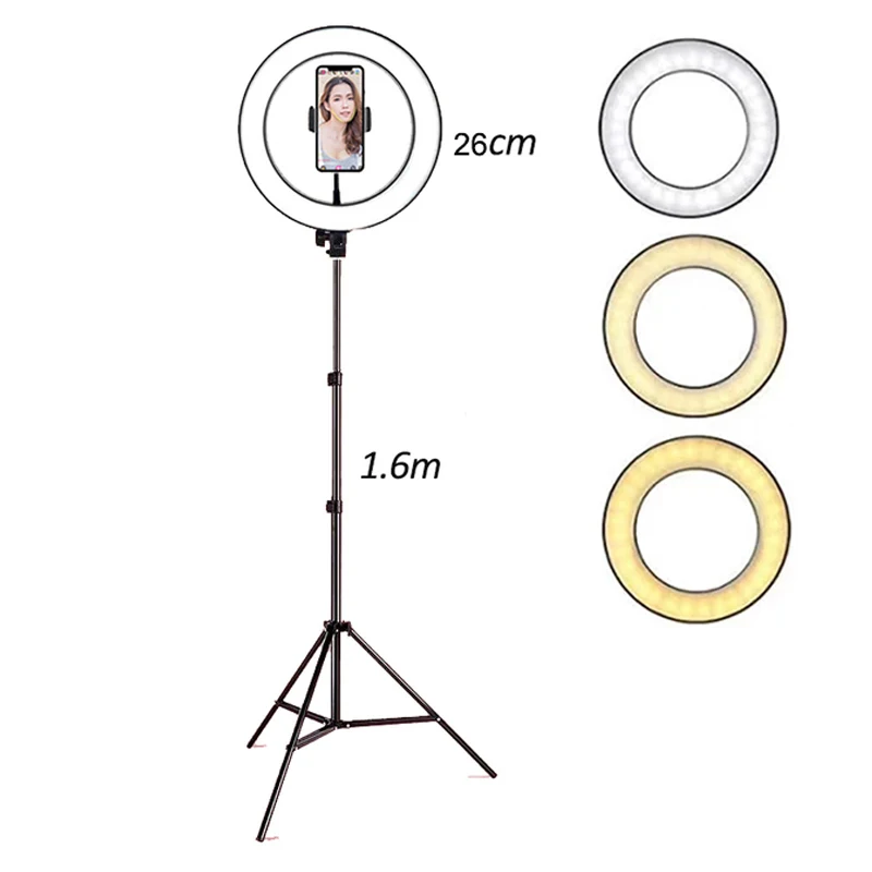 Universal Selfie Ring Light with Flexible Mobile Phone Holder Lazy Bracket Desk Lamp LED Light for Live Stream Office Kitchen