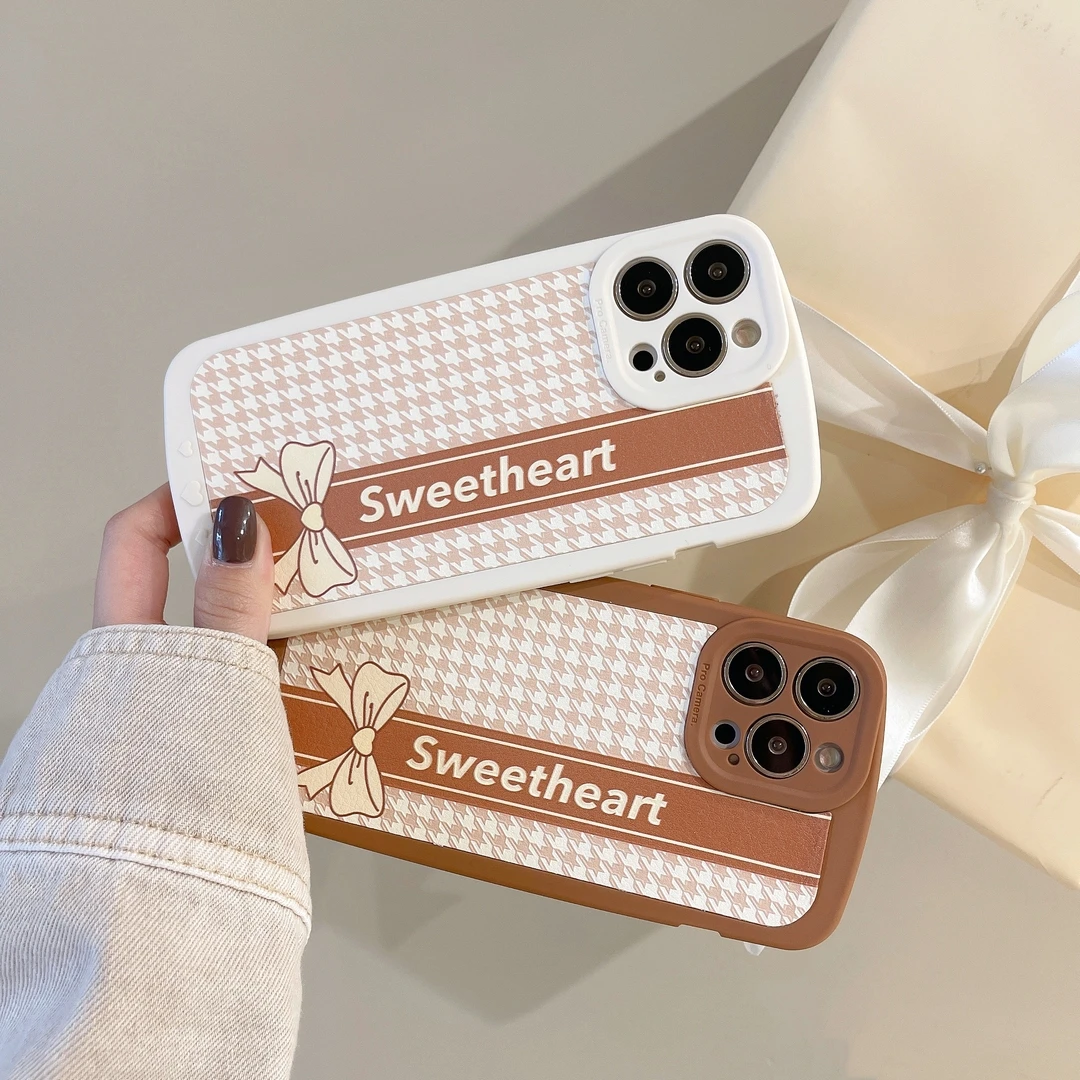 Fashion Plaid Sweetheart pattern for Iphone X XSMax XR 7Plus 13Promax 13 12promax 11promax 11 12 Anti falling phone Case