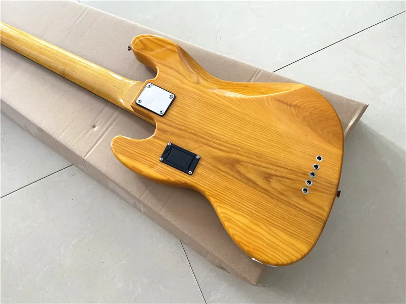 Heritage classic transparent retro yellow 5 string electric bass maple fingerboard chrome accessories can be customized