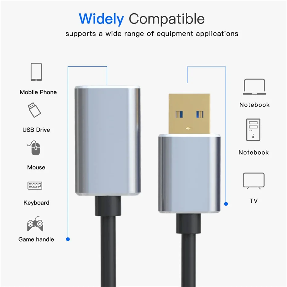 USB 3,0 Verlängerung kabel USB 3,0 Stecker Buchse 5m Kabel für Webcam Drucker PS5 Headset SSD USB Verlängerung laufwerk Tastatur Kabel USB Hub – Detail 7