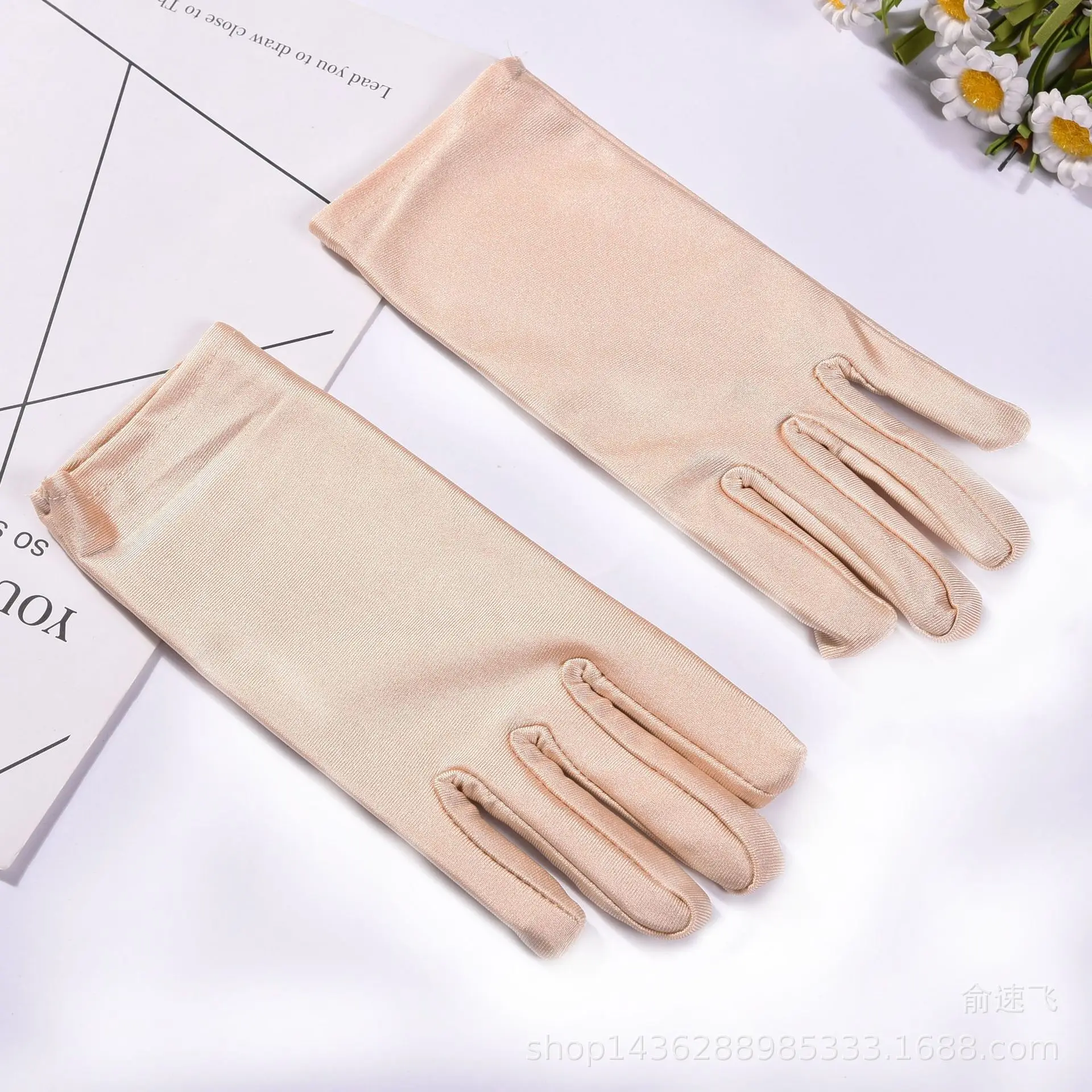 New Sheryl High Stretch Spandex Thin Gloves Ladies Riding Gloves Summer Etiquette Gloves Sunscreen Jewelry