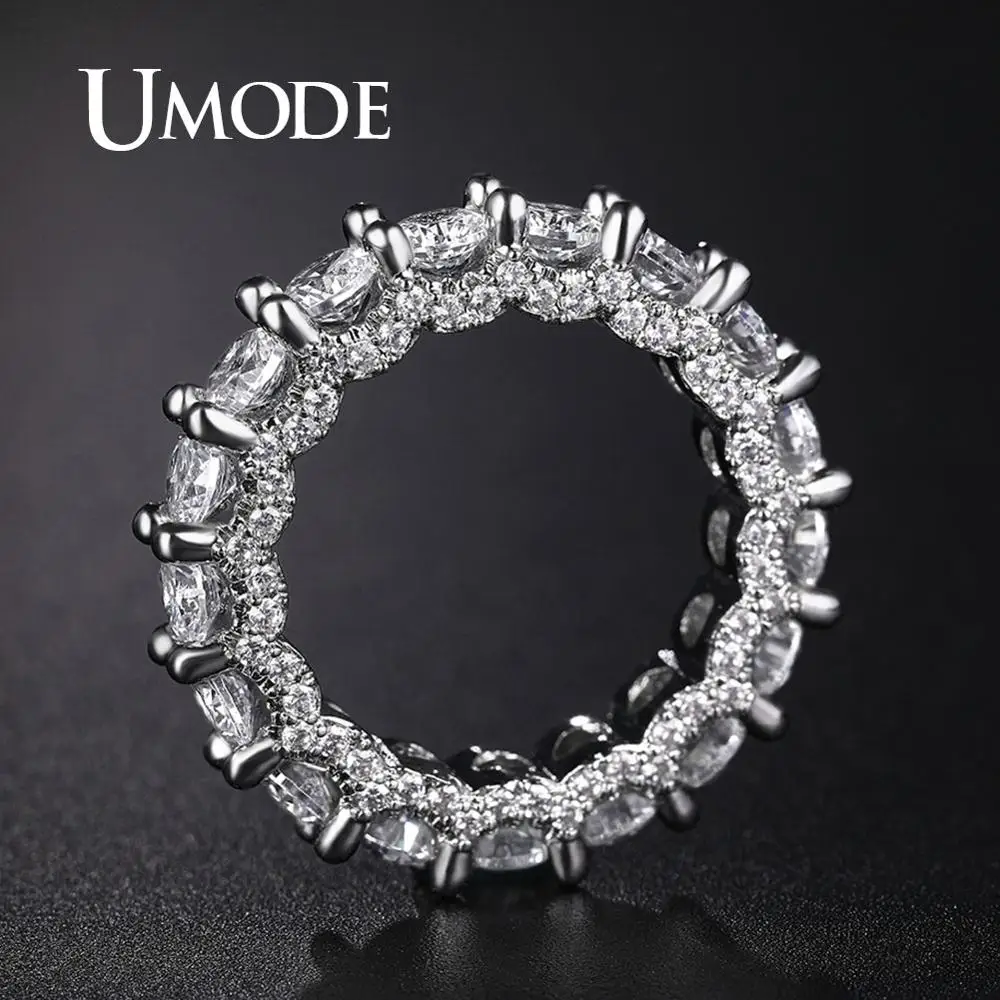 UMODE Wedding Eternity Rings for Women Eternity Bands Zirconia Luxury Ring Girls Engagement Jewelry Accessories UR0579A