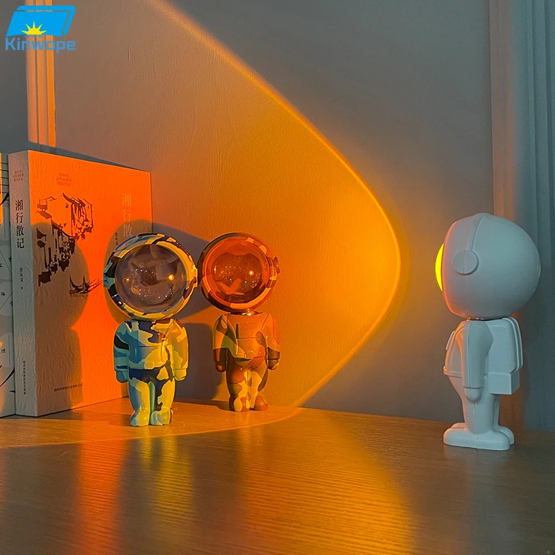 Sunset Sunset Lights Astronaut Atmosphere Dusk Robot Astronaut Projection Lights Colorful Atmosphere Lights