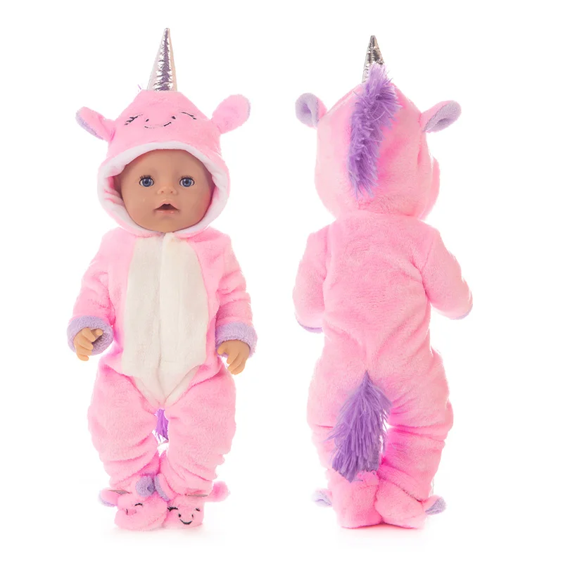 Cute Unicorn Outfit For 17 Inch Baby Doll 43cm New Born Baby Doll Clothes And Accessories