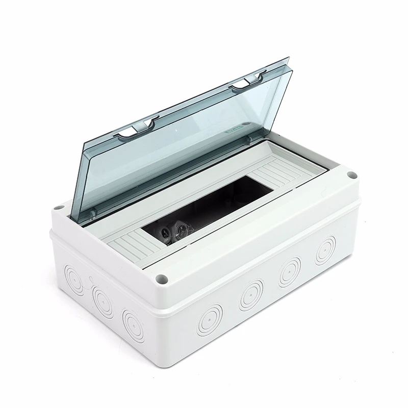 HT-5/8/12/15/18/24 Way Plastic Electrical Distribution Box Waterproof MCB Box Panel Mounted Distribution Box HT Series
