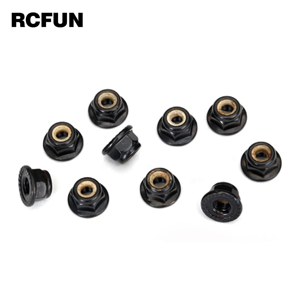 

10PCS 1:10 Model Car M4 Flange Nylon Locknut Nut Wheel Hub Fixed Scx10 Iii Trx4 Defender Rc Cars for Adults Tires Traxxas 1/10