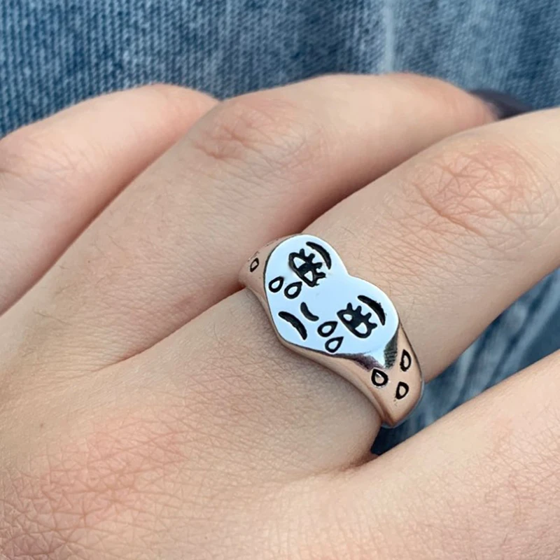 Creative Cry Face Rings for Women New Trendy Fashion Female Resizable Ring Jewelry Ladies Bar Night Club Jewelry Gifts