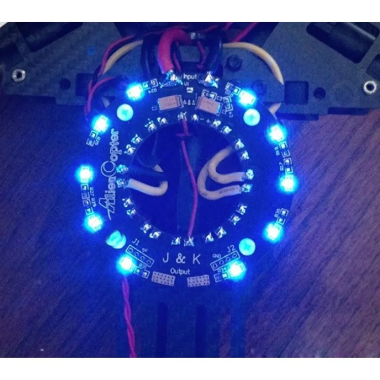 AlienCopter J&K LED Glare Power Distribution Board Pitch Power Supply Hub ESC Connection Board with 10 Blue LED