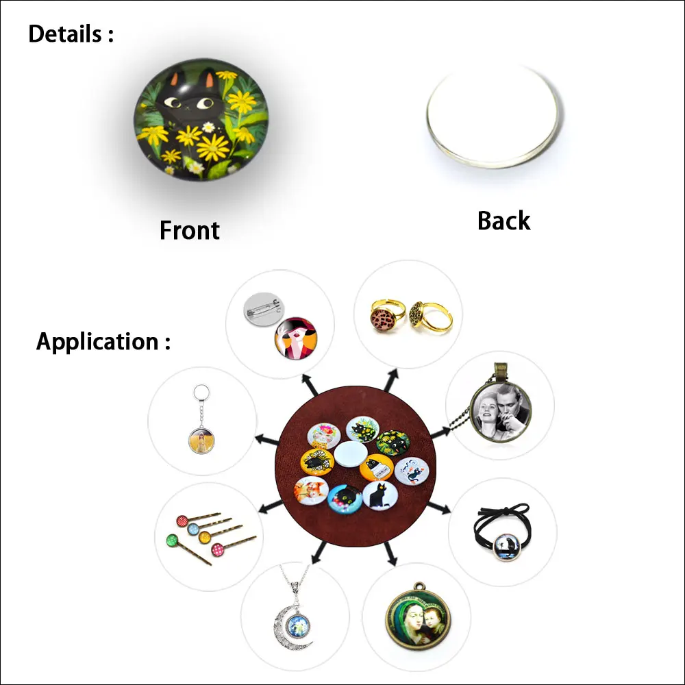 Personalized Photo Custom pictures DIY 6mm/8mm/12mm/14mm/16mm/18mm/20mm/25mm/30mm glass cabochons send the picture what you want