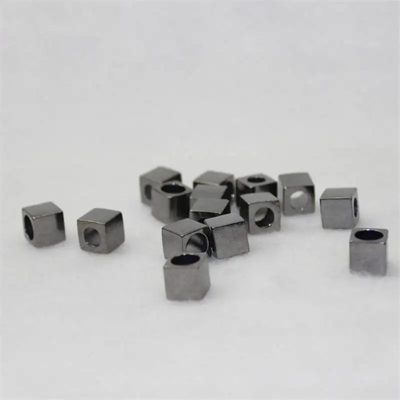 Metal Alloy Square Cord End Tip End Cap Jewelry Making Garment Hat Shoelace Accessory DIY Craft Supply Single Hole 8x8mm 20PCs