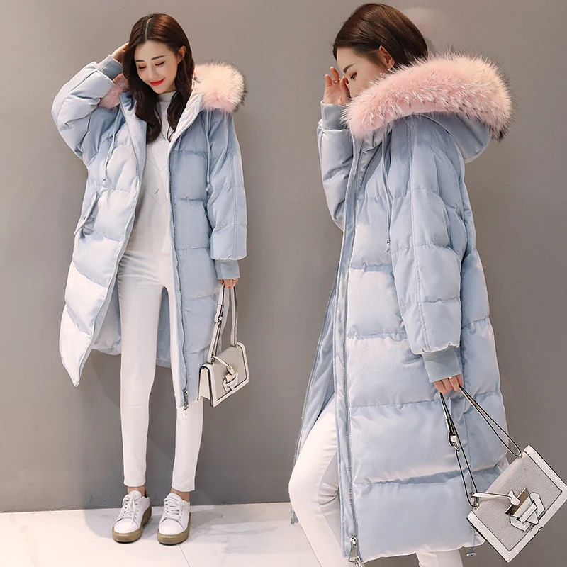 

New 2020 Women's wWinter Down Jackets Warm Duck Down Women Long Parka Raccoon Fur Coat Female Jacket casaco feminino