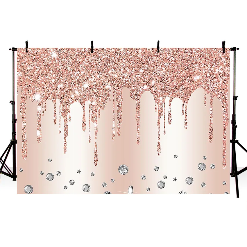 Hồng Lấp Lánh Lưng Kim Cương Cô Gái Người Phụ Nữ Bữa Tiệc Sinh Nhật Vui Vẻ Trang Trí Biểu Ngữ Nền Chụp Ảnh Ảnh Phòng Thu Photophone Đạo Cụ