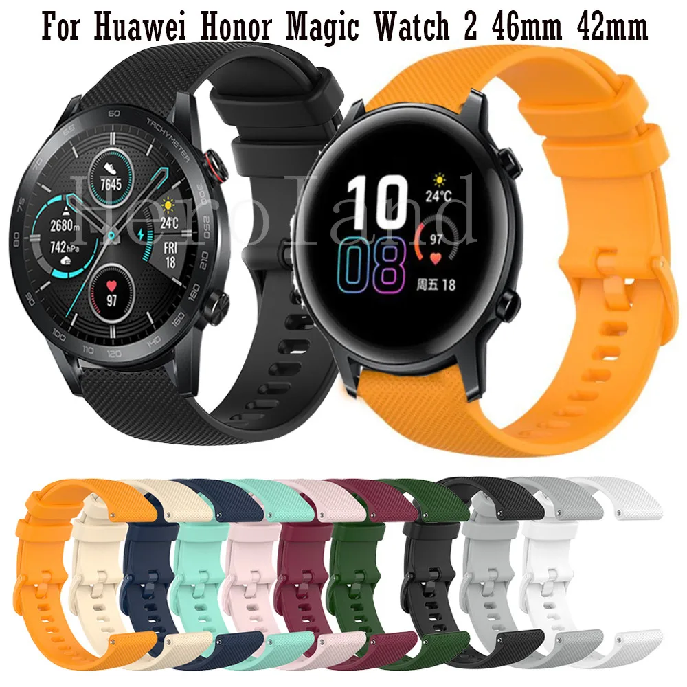 20mm 22mm WatchStrap For Huawei Honor Magic Watch 2 46mm 42mm Smartwatch band Silicone Wristbands For Huawei GT 3 GT2 Bracelet