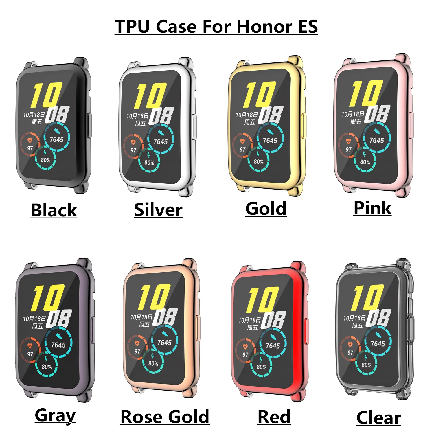 For Honor Watch ES Watch Case Soft TPU Protective Cover For Huawei Honor ES Smart Watches Full Screen Protector Case Frame Shell