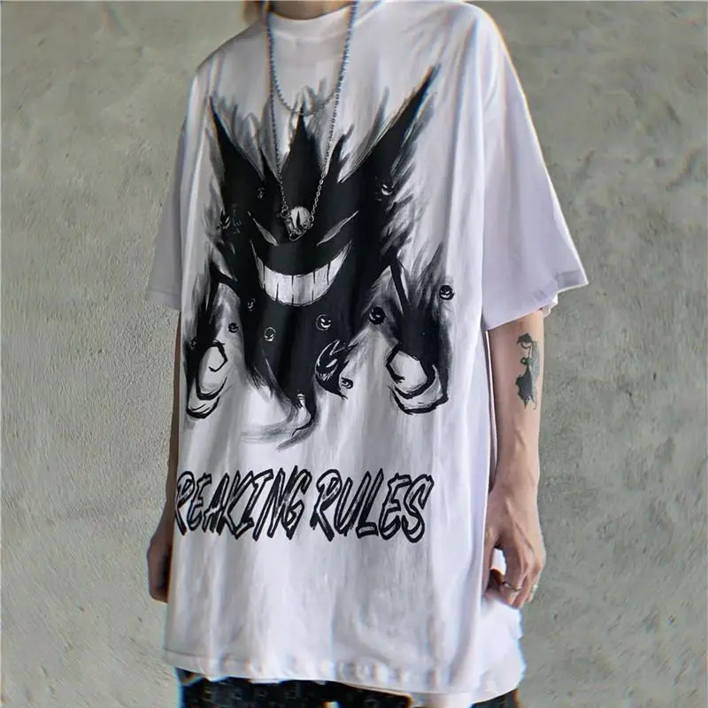 Hip Hop Devil Tshirt Streetwear Men Casual High Street Shirts Girl Gothic Summer Cartoon T Shirt Fashion Cool Japan Tshirt Male