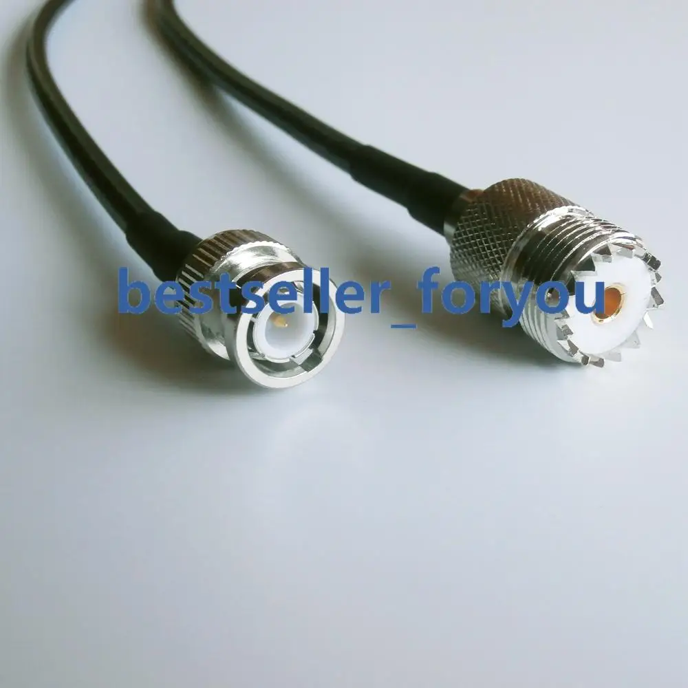 20inch BNC Q9 Male Plug To UHF SO-239 Female RF Jumper Pigtail Cable RG58 50cm