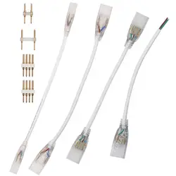 Connecteur d'angle droit à double tête pour bandes lumineuses LED, 2 broches, 4 broches, 6mm, 8mm, 10mm, 12mm, 15mm, utilisé pour 110V, 220V