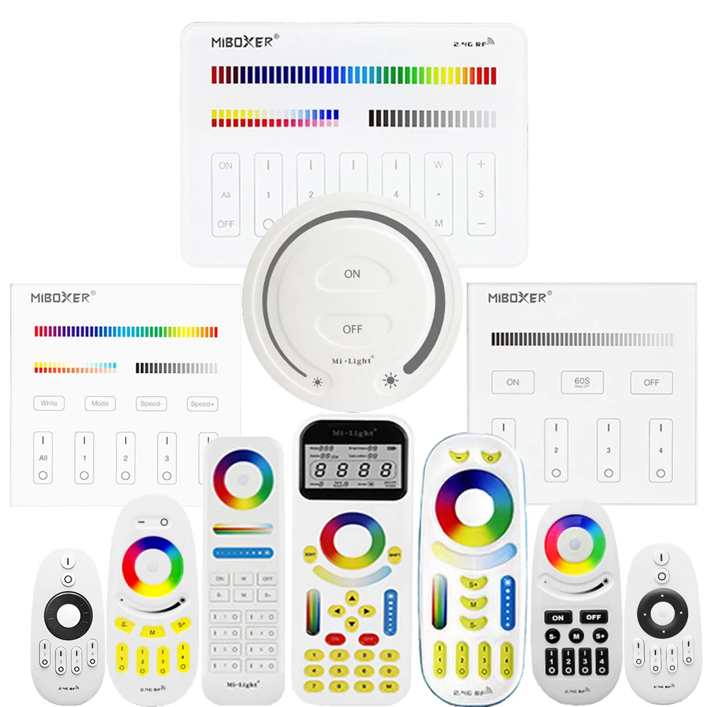 

MiBoxer Milight 2.4G RF Wireless Remote RGB LED Controller Dimmer FUT006 FUT007 FUT088 FUT089 FUT087 FUT090 FUT092 FUT095 FUT096