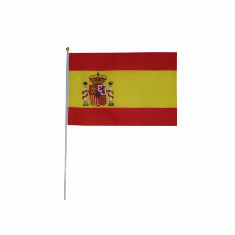 The small size flag 100pcs/lot,14*21cm Spain country flag,Spain sports fans flag factory directly