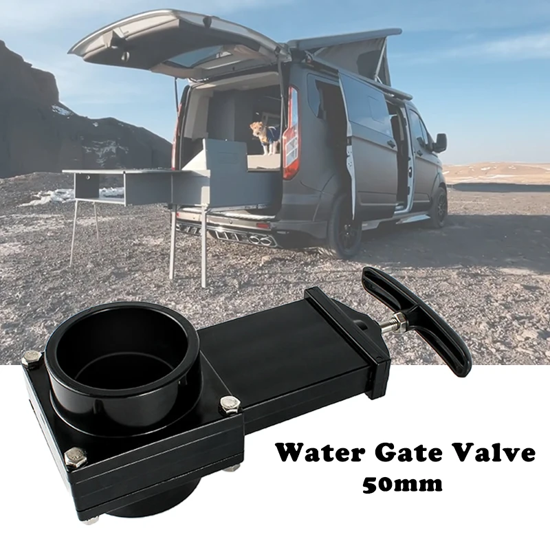 Válvula de compuerta de agua para autocaravana, accesorios para tanque de agua, ABS, 50mm de diámetro