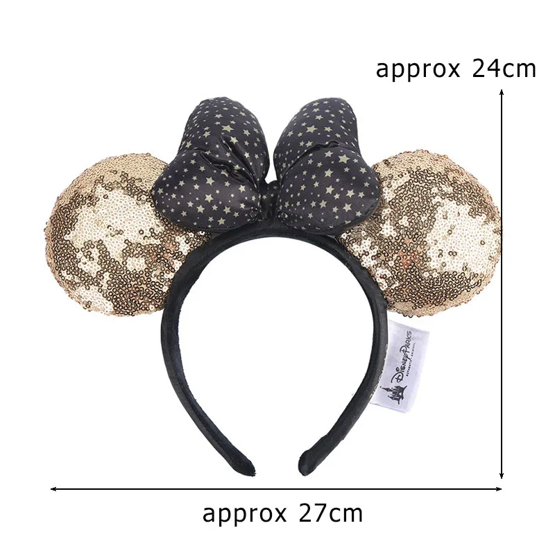 Mickey Mouse Ear Headband Gold Sequins Wave point Minnie headband Sequin EARS COSTUME Headband Cosplay Plush Adult/Kids Gift
