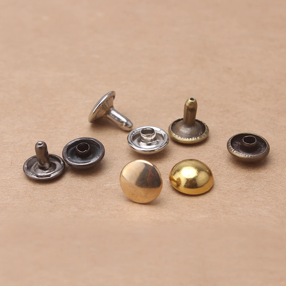 20Sets Metal Domed Double Cap Rivets Studs 6/7/ 8/9/10mm Sewing Leather Craft Bag Belt Garments Hat Shoes Pet Collar Rapid Rivet