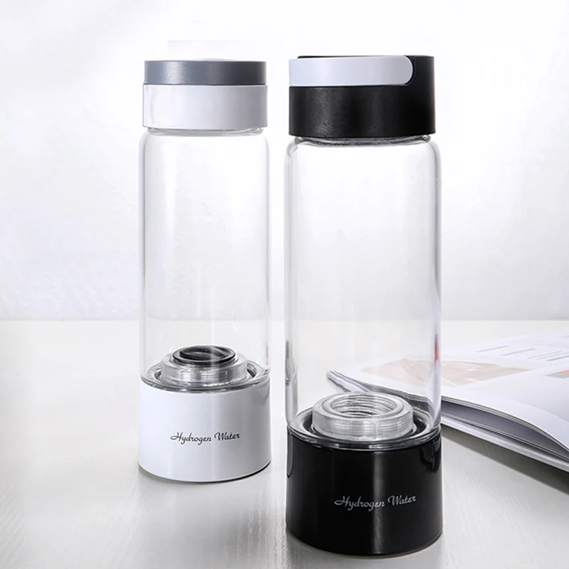 Latest SPE Korea Hydrogen Water Bottle Generator Q10 Pure H2 Maker Glass Cupbody Japan PEM Electrolysis Ionizer 3000ppb