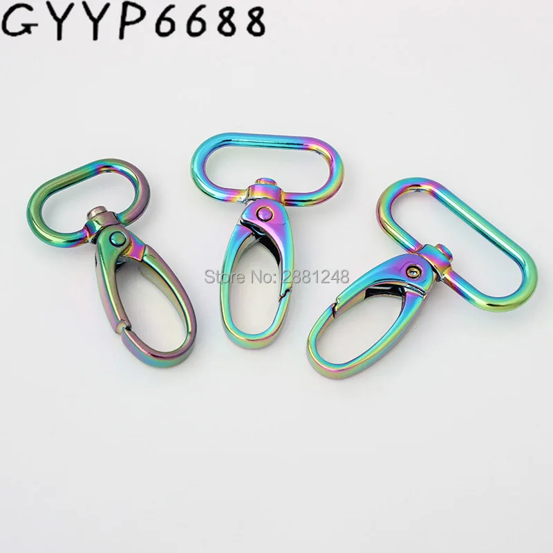 

10-30pcs 20mm 25mm 32mm 38mm Rainbow trigger snap hook bag swivel hooks hardware claw hook for sewing bag parts accessories