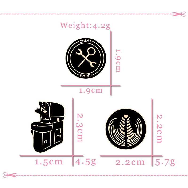 Vintage Coffee Machine Brooches Creative Latte Black Enamel Pins Denim Backpack Round Badge Lapel Pin Jewelry Gifts for Barista