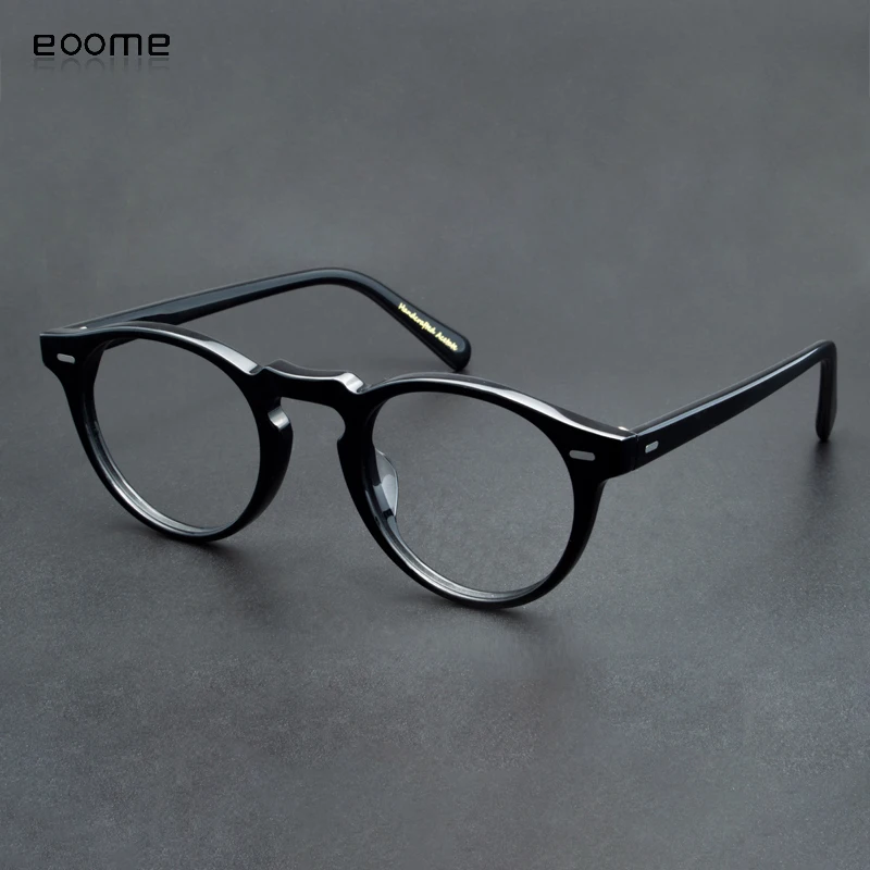 Eoome Progressive Glass Men Women Round Retro Small Frames Acetate Vintage Korea Style Eyewear Myopia Glasses Imported Acetate