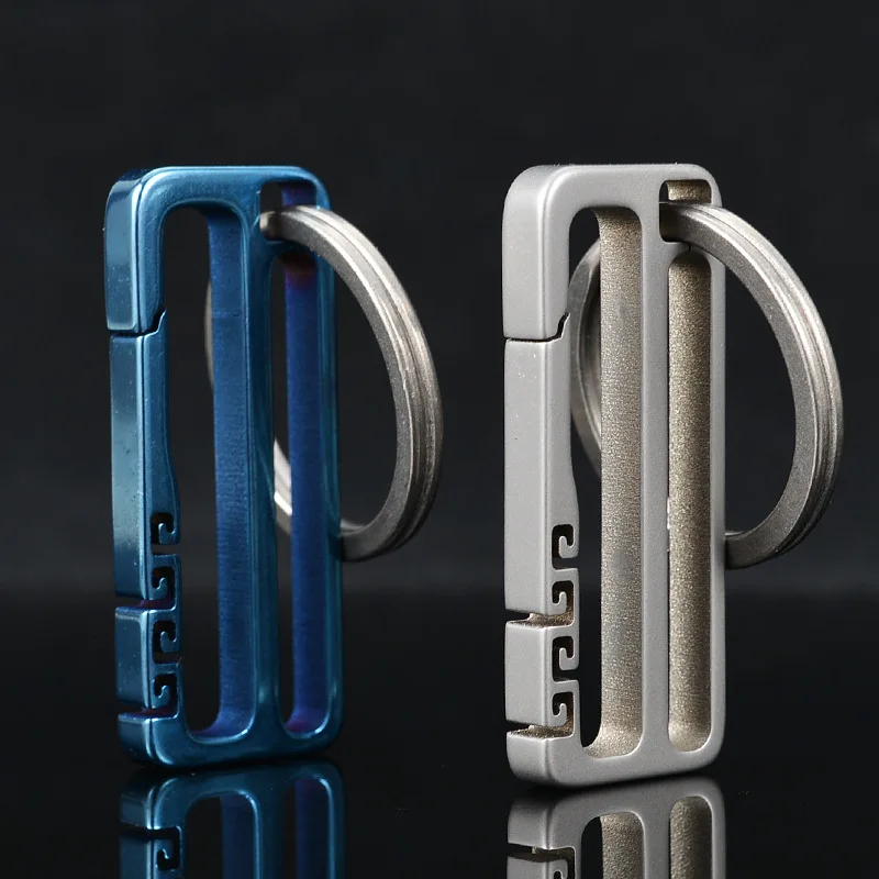 EDC Pure Titanium TC4 Hanging Spring Buckle Backpack Belt Clip Key Chain Car Pendant Key Holder for Men