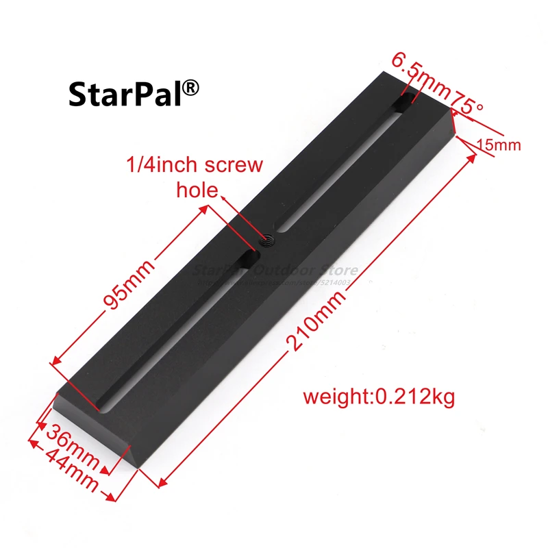 StarPal Universal 100mm/120mm/210mm/300mm/400mm Dovetail Mounting Plate- Black Plate