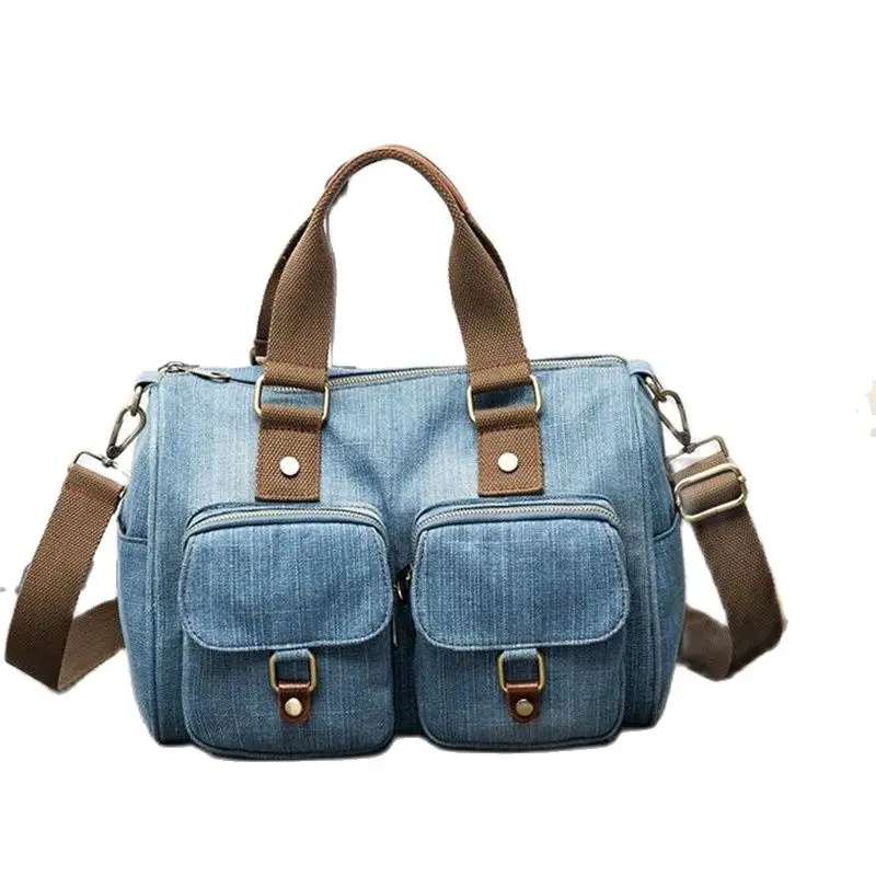 2023 High Quality Women Denim Shoulder Bags Multifunctional Handbag Totes Casual Travel Bags Drop Shipping