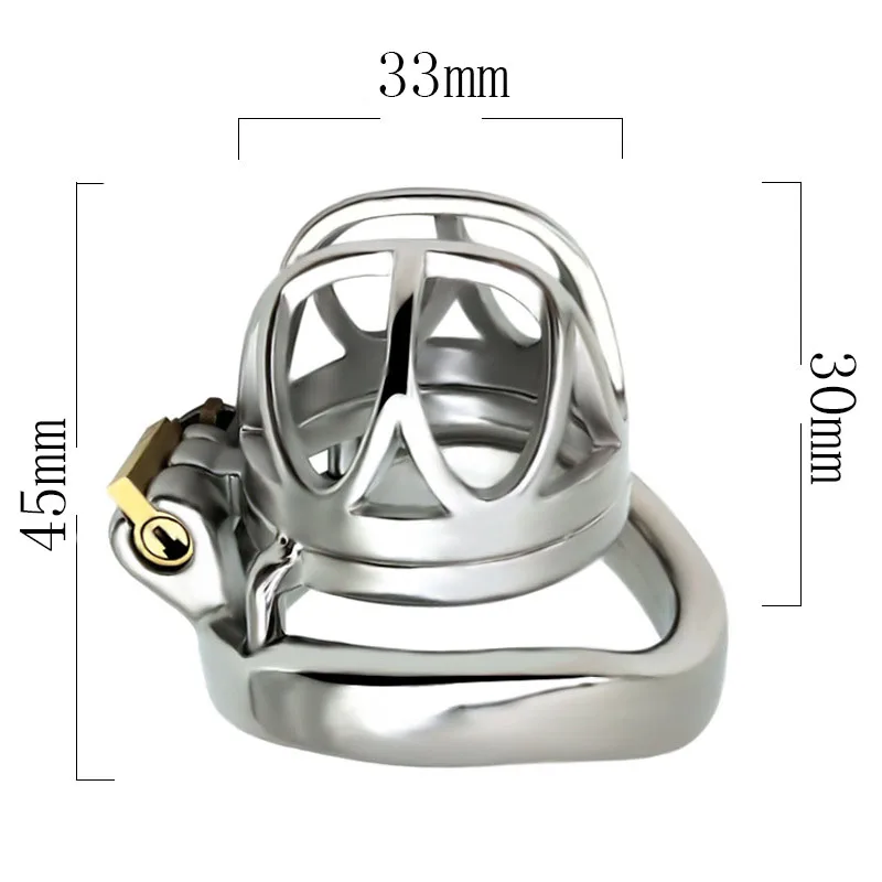 NUUN Stainless Steel Short Male Chastity Cage THE COBRA EYE CAGE Metal Penis Lock Long 60mm Round Ring Cock Sex Toys For Men