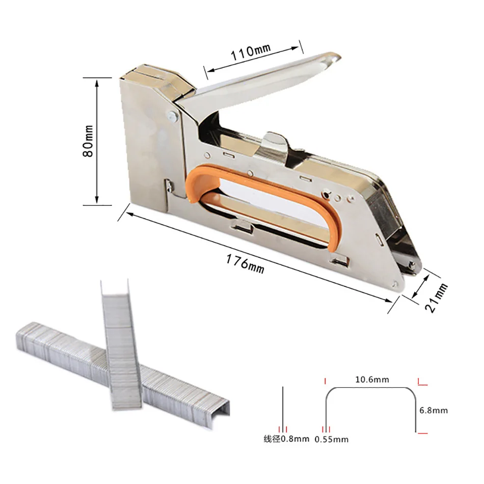 Furniture Frame Stapler Tacker Manual Hand Code Nail Gun Woodworking Heavy Duty Staples Paper Window Tools Uses 1008F