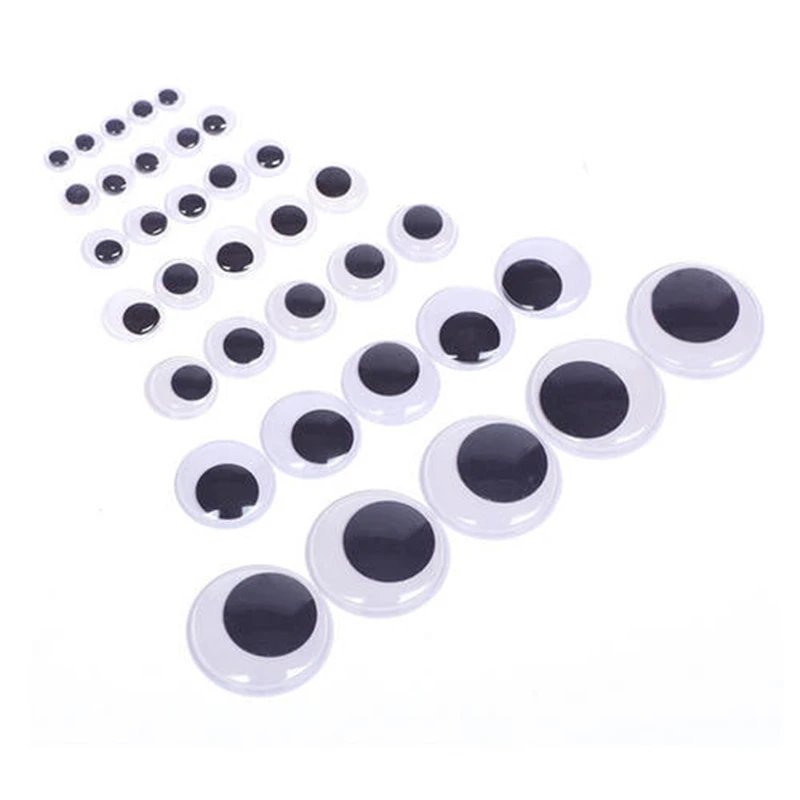 20pcs/Pack 8-20mm Self-adhesive Googly Wiggle Eyes for DIY Scrapbooking Crafts Projects DIY Dolls Accessories Eyes Handmade Toys