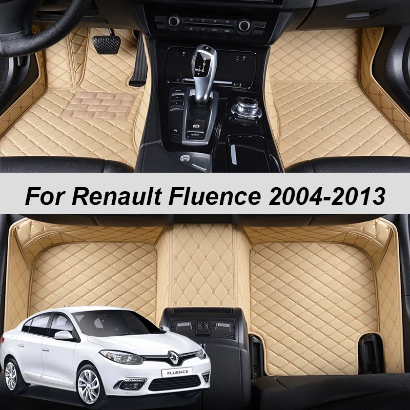 100% Fit Custom Made Leather Car Floor Mats For Renault Fluence 2004 2005 2006 2007 2008 2013 Carpet Rugs Foot Pads Accessories