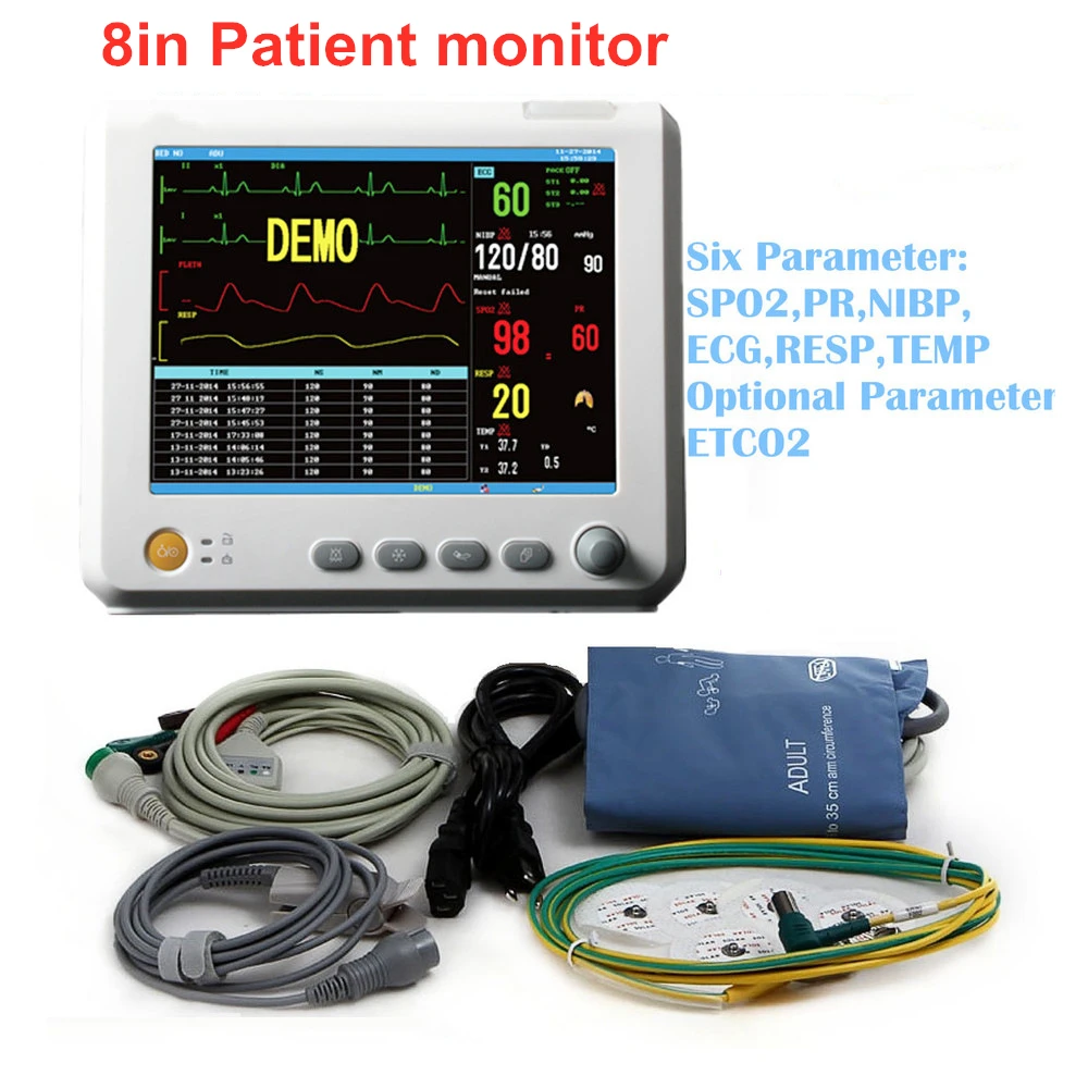 Good Quality Yonker Multi Parameter 8 Inch ETCO2 Human Animal Pet Veterinary Patient Monitor