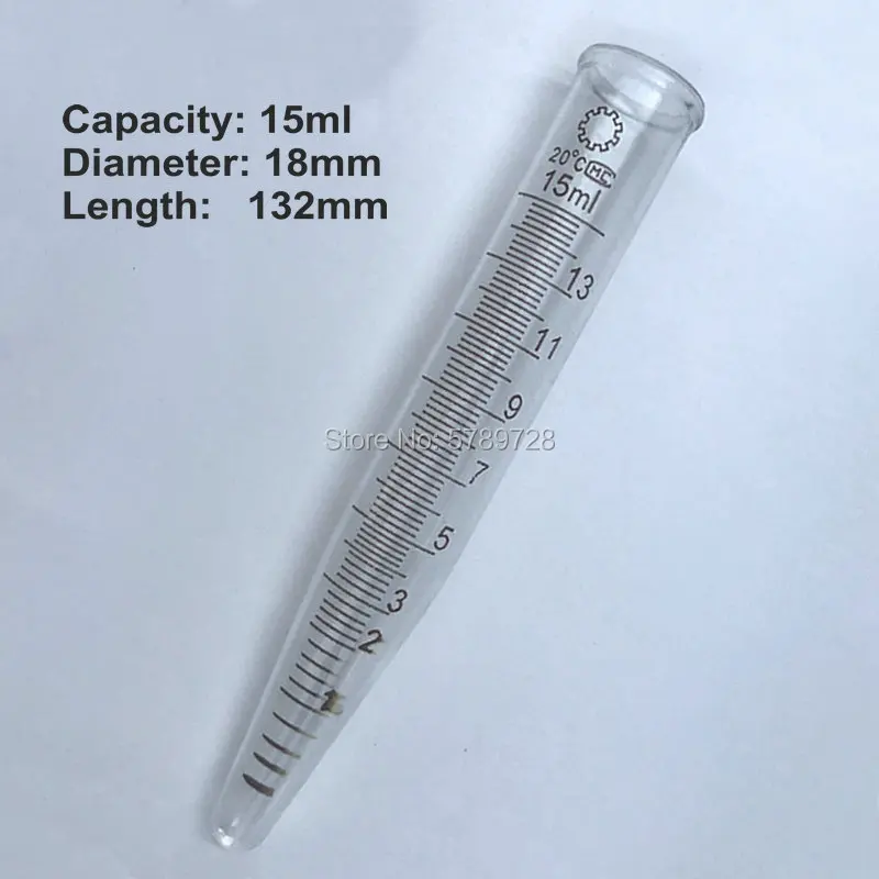 10pcs/lot Glass sharp bottom centrifugal tube without cover,Laboratory test tubes with graduated lines,Capacity 5/10/15/20ml